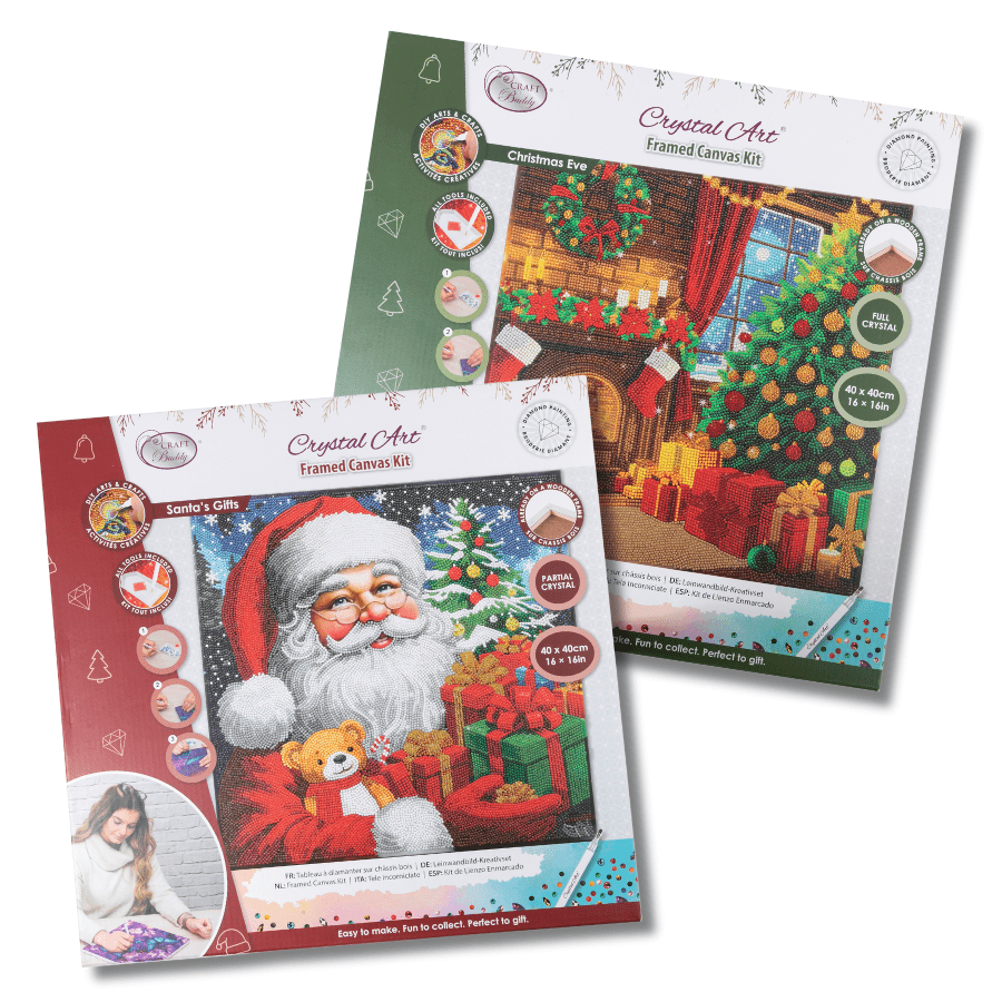 Christmas Crystal Art Canvas Duo Kit 40x40cm