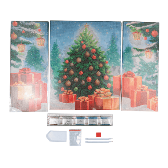 Christmas Gift Crystal Art Canvas Triptych Set of 3
