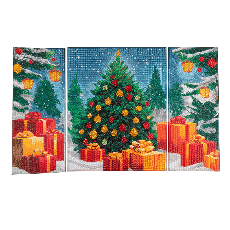 Christmas Gift Crystal Art Canvas Triptych Set of 3