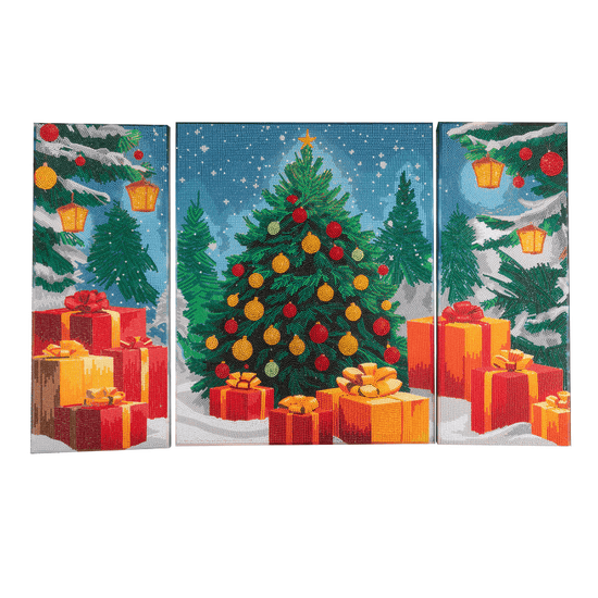 Christmas Gift Crystal Art Canvas Triptych Set of 3