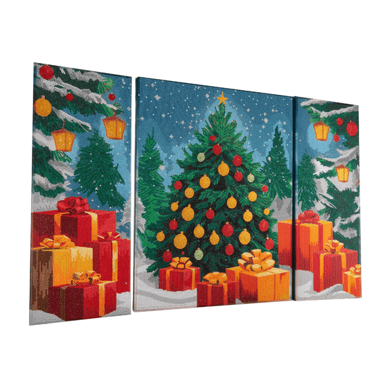 Christmas Gift Crystal Art Canvas Triptych Set of 3