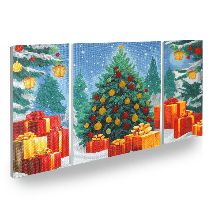 Christmas Gift Crystal Art Canvas Triptych 7