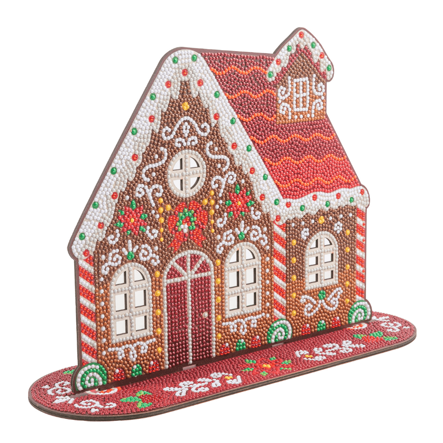 Christmas House Crystal Art Wooden Decoration Kit angle