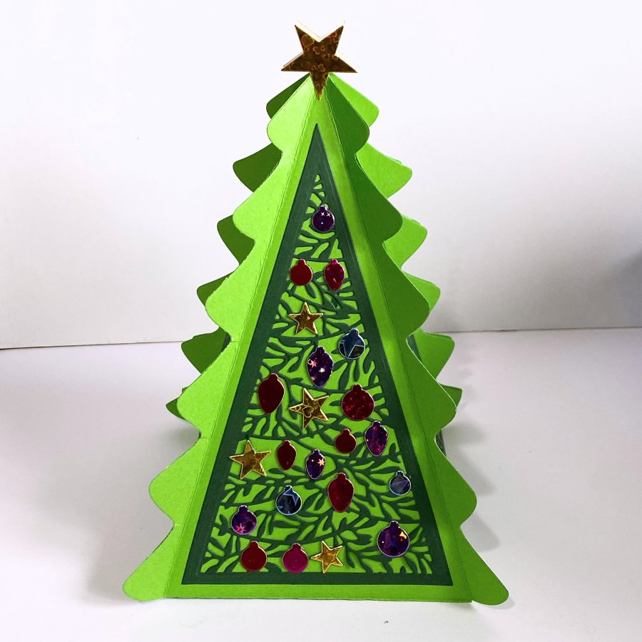 Christmas Tree Gift Box Lantern Die Set complete