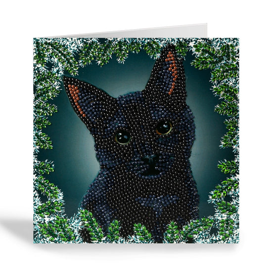 ChristmasCat crystal art card kit 1