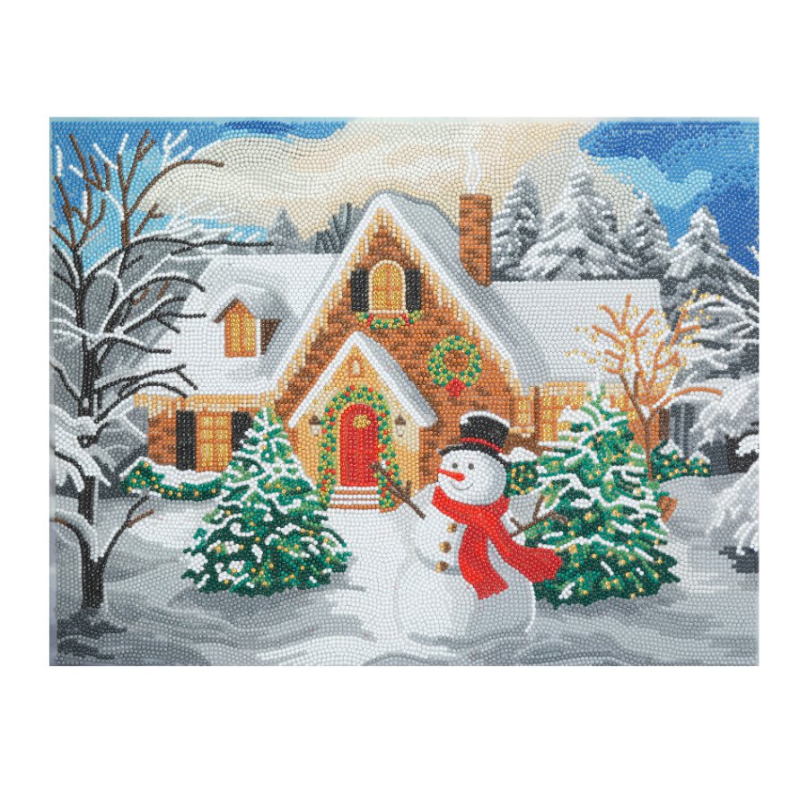 Classic Christmas Set 35x45cm Crystal Art Kit cottage