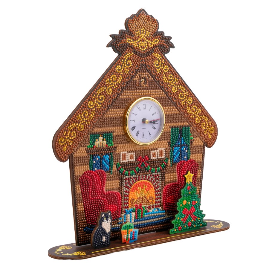 Cosy Cottage Crystal Art 3D Clock Kit 4