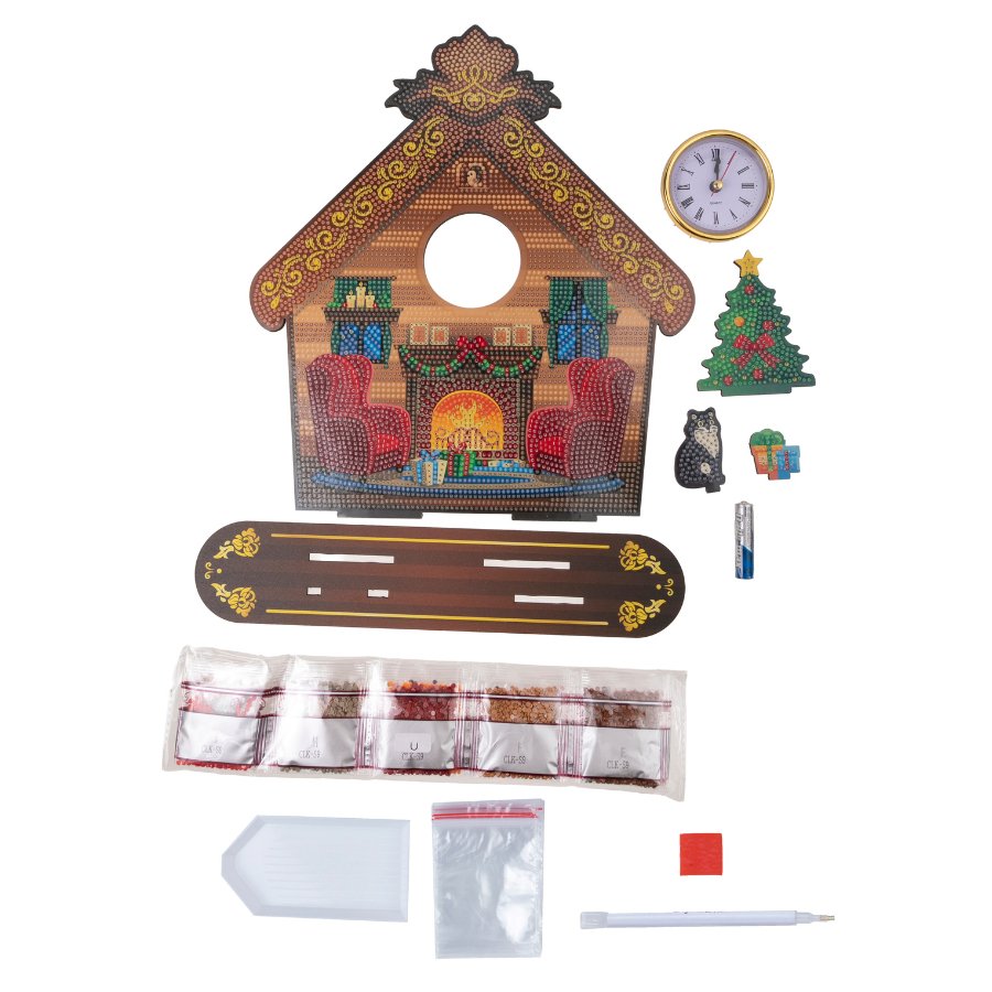 Cosy Cottage Crystal Art 3D Clock Kit 5