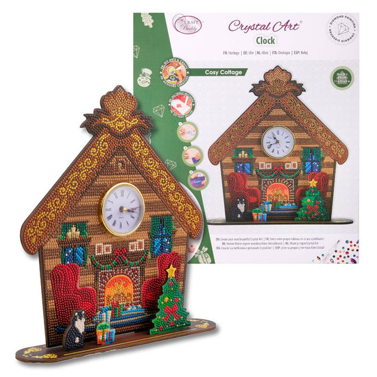 Cosy Cottage Crystal Art 3D Clock Kit 9