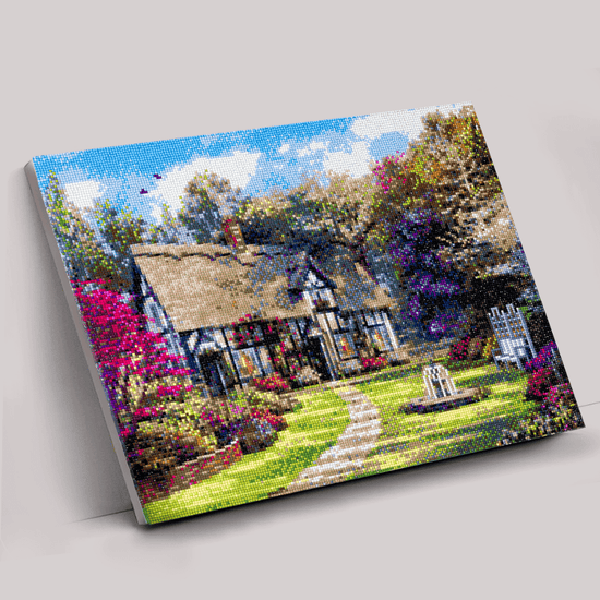 "Country Cottage" Crystal Art Canvas Kit 40x50 cm