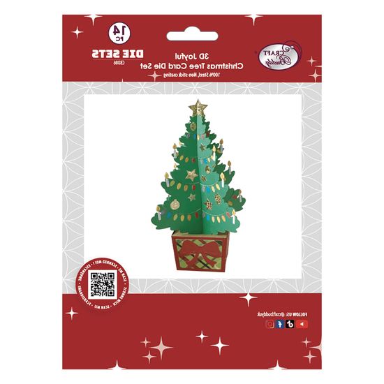 Craft Buddy 3D Joyful Christmas Tree Card Die set 8