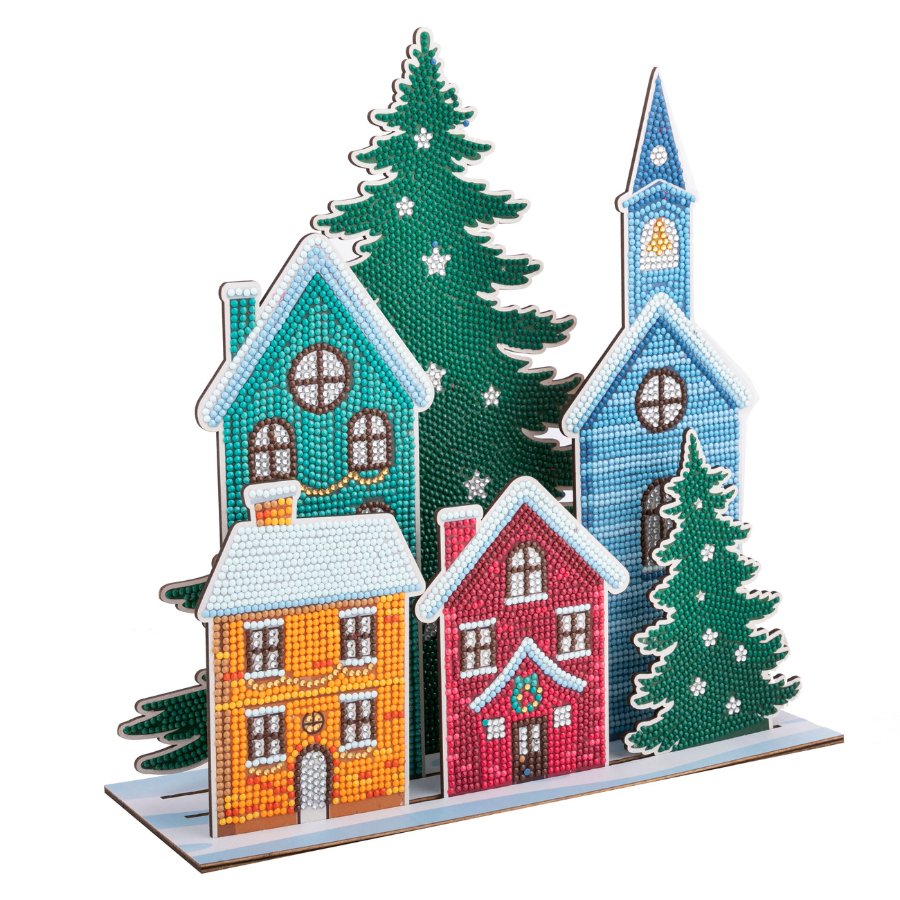  Craft Buddy Crystal Art 3D Scene Winter Village angled