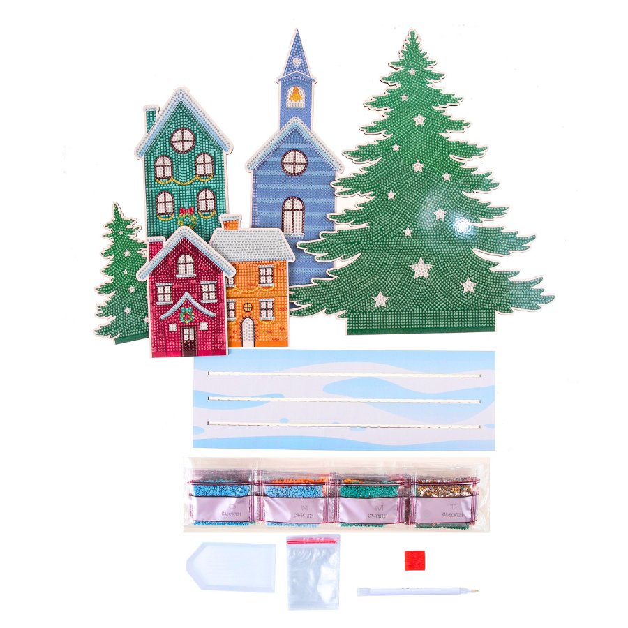  Craft Buddy Crystal Art 3D Scene Winter Village contents