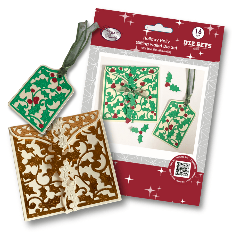 Craft Buddy Holiday Holly Gifting Wallet die set 4
