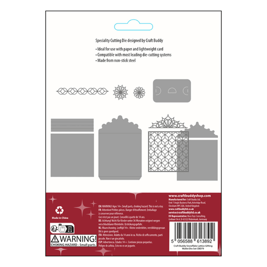 Craft Buddy Snowflake Lattice Gifting Wallet Die Set 8
