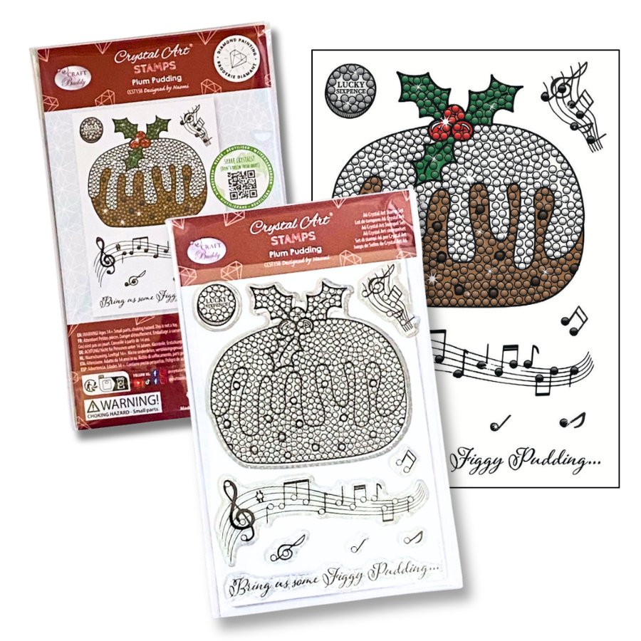 Crystal Art A6 Stamp Set Plum Pudding pack trio