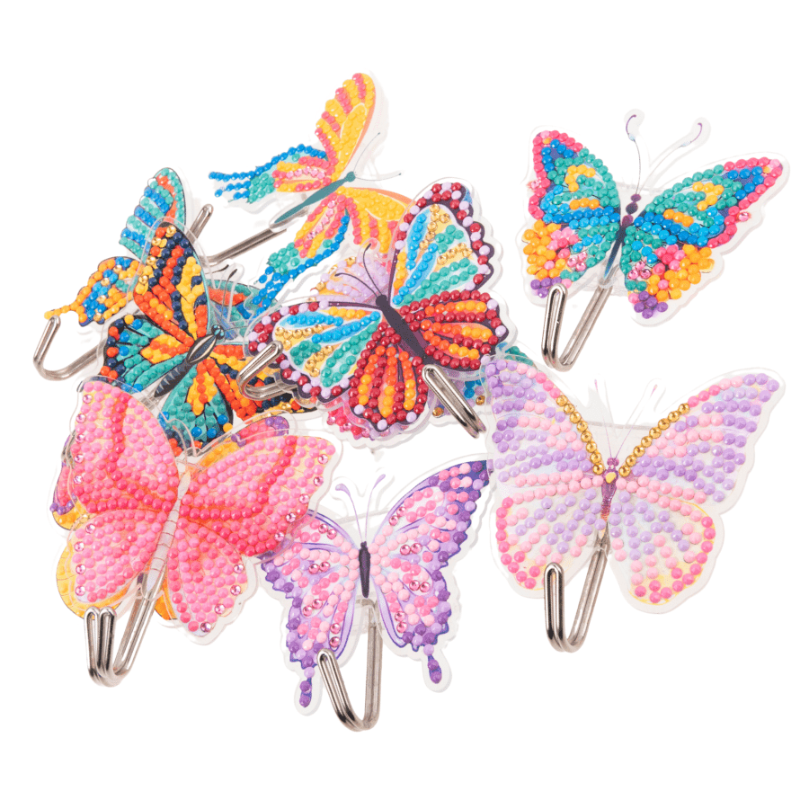 Crystal Art Butterfly Hooks Set of 10 2