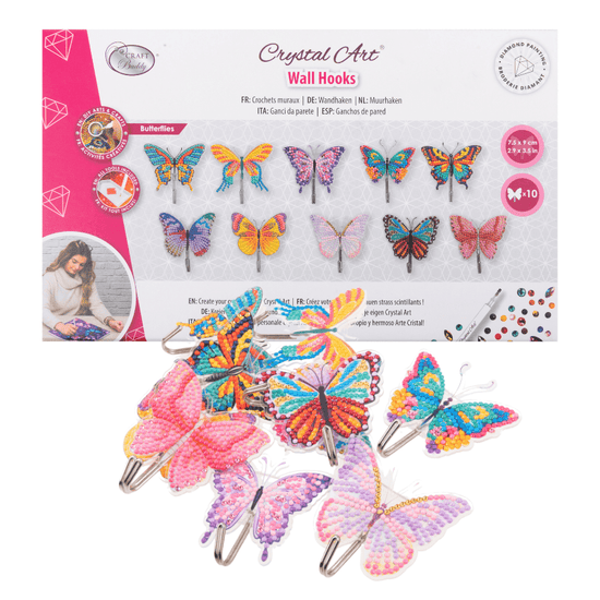 Crystal Art Butterfly Hooks Set of 10 7