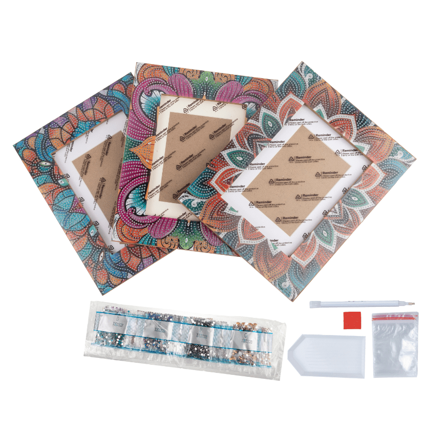 Crystal Art Pattern Picture Frames Set 1