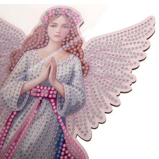 Crystal Art Wooden Decoration Angels Set closeup 3