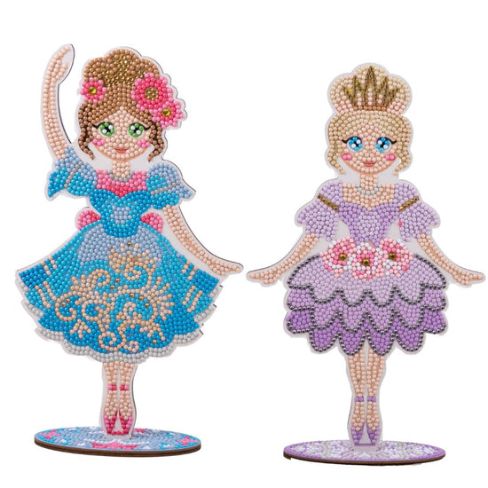 Crystal Art Wooden Decoration Kit Ballerinas pair 1