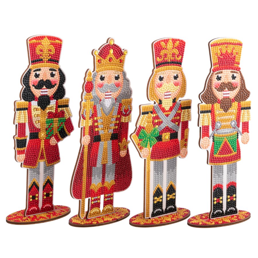 Crystal Art Wooden Decoration Traditional Nutcrackers angled