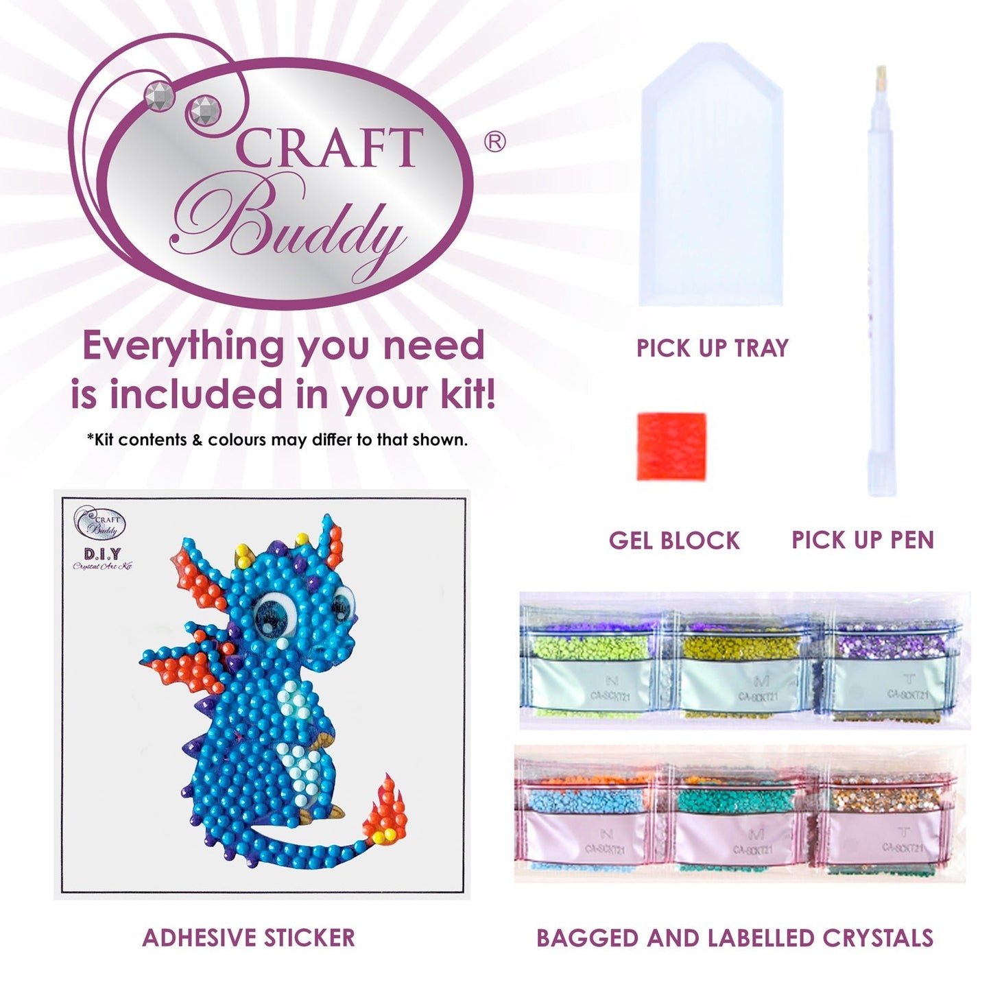 Cute Dragon Crystal Art Motif sticker craft buddy craft 2 952118