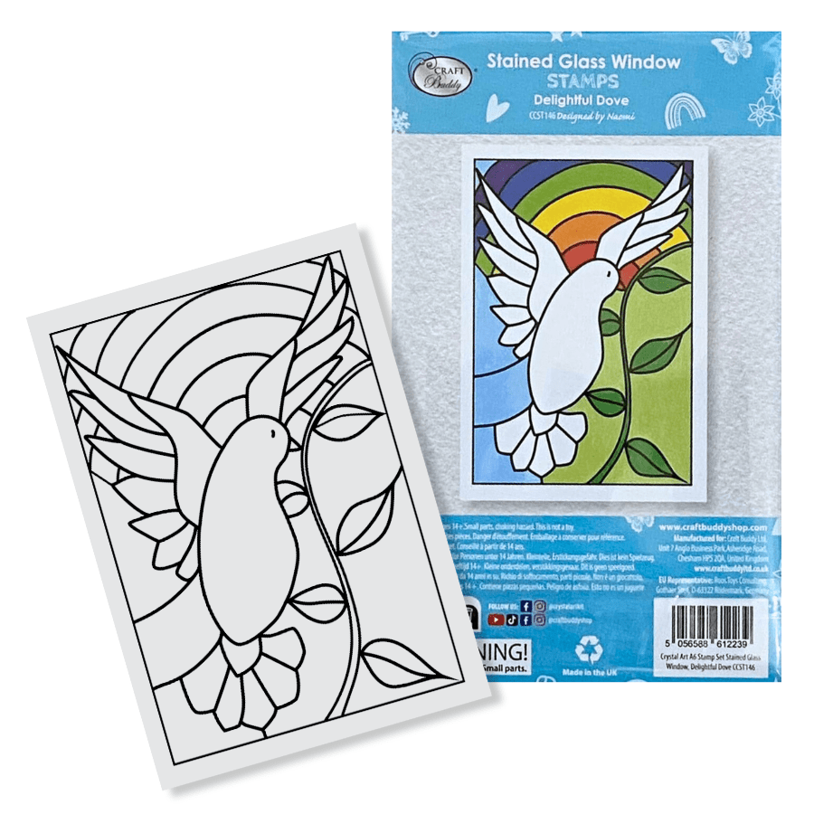 Delightful Dove Stained Glass Window A6 Stamp Set 1