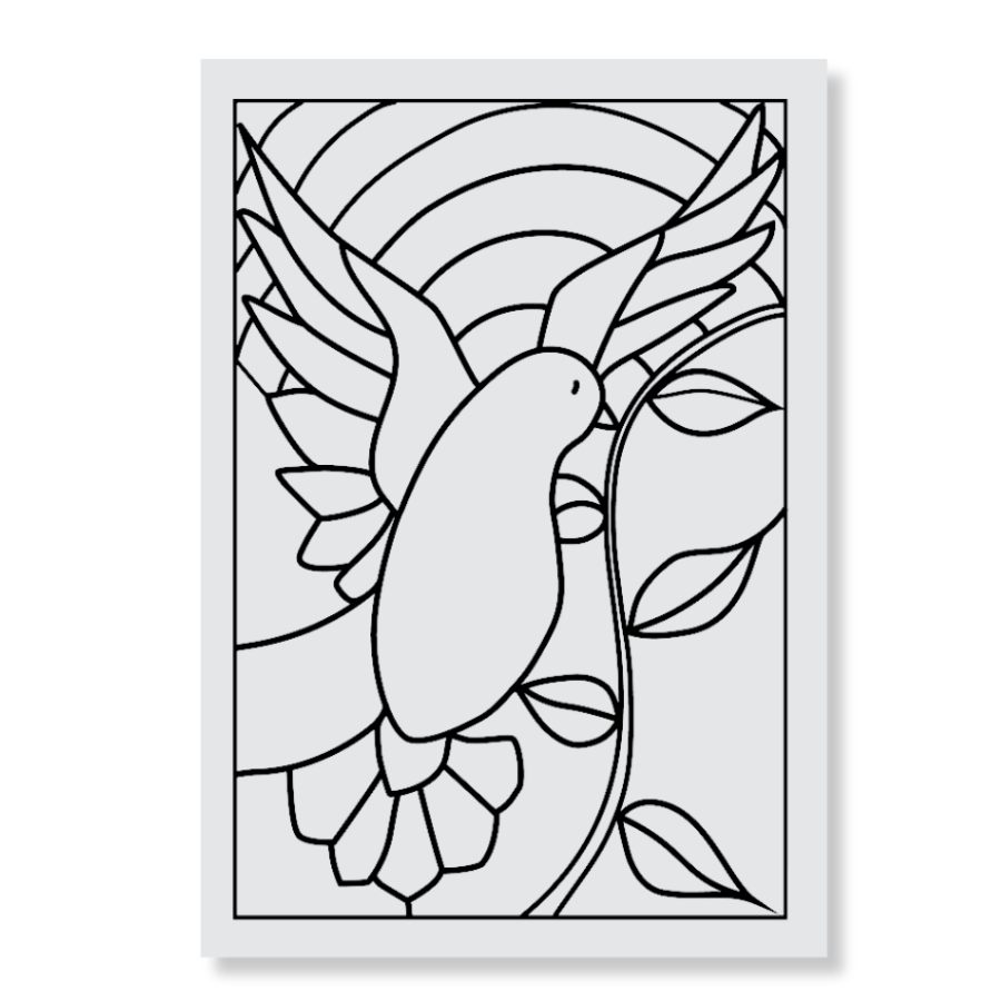 Delightful Dove Stained Glass Window A6 Stamp Set 2