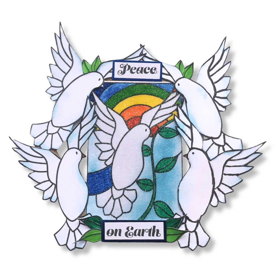 Delightful Dove Stained Glass Window A6 Stamp Set 5