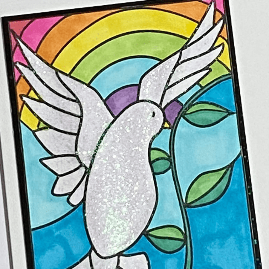 Delightful Dove Stained Glass Window A6 Stamp Set 7