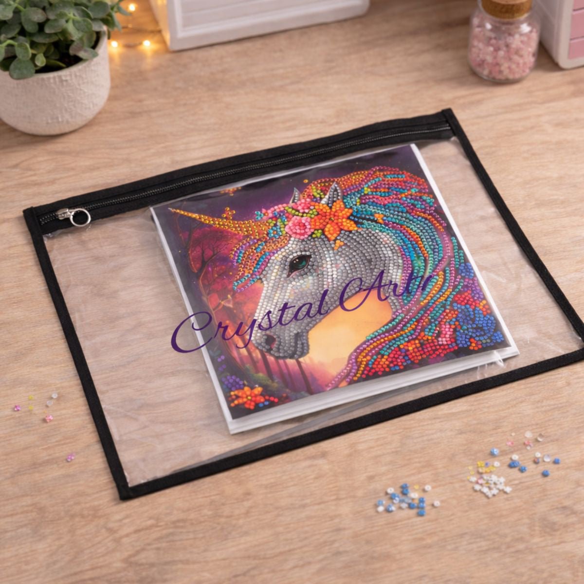 Diamond art clear storage folder lifestyle