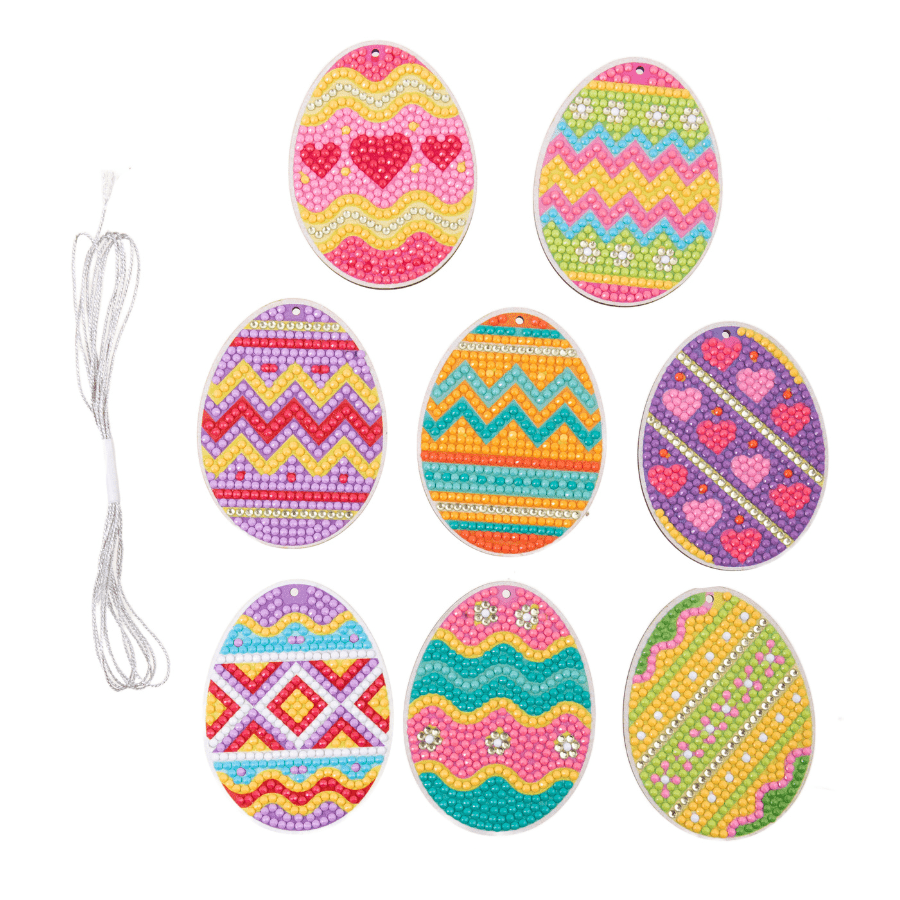 Easter Eggs Crystal Art Easter Hanging Decoration set8 5