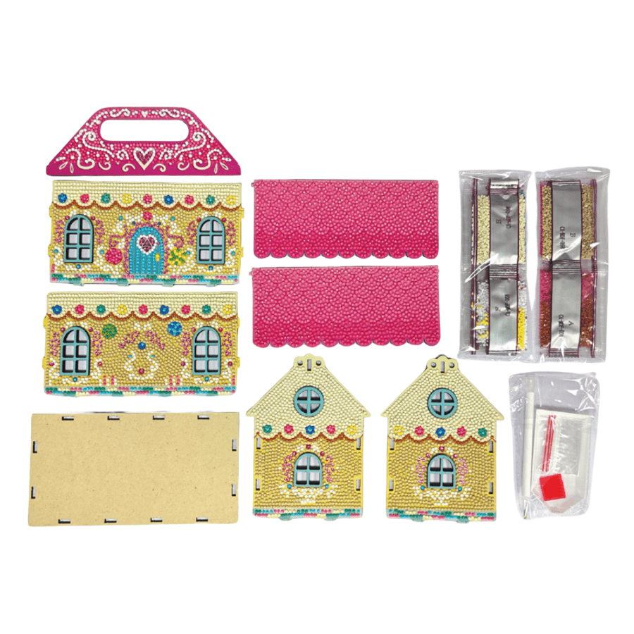 Easter House Crystal Art Wooden Decoration layout