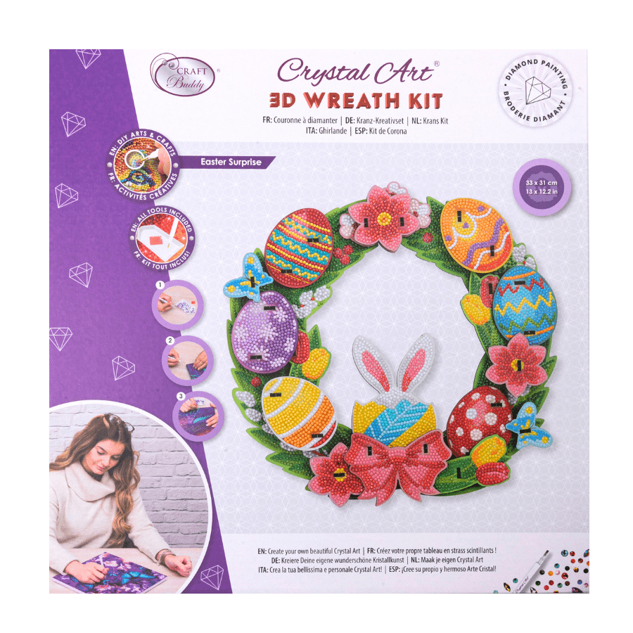 Easter Surprise Crystal Art 3D Wreath Kit 1