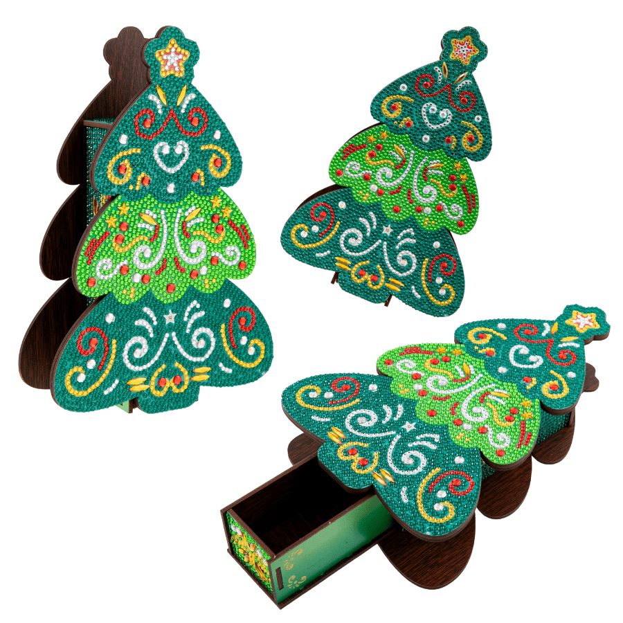 Festive Crystal Art Wooden Boxes Kit Set 9