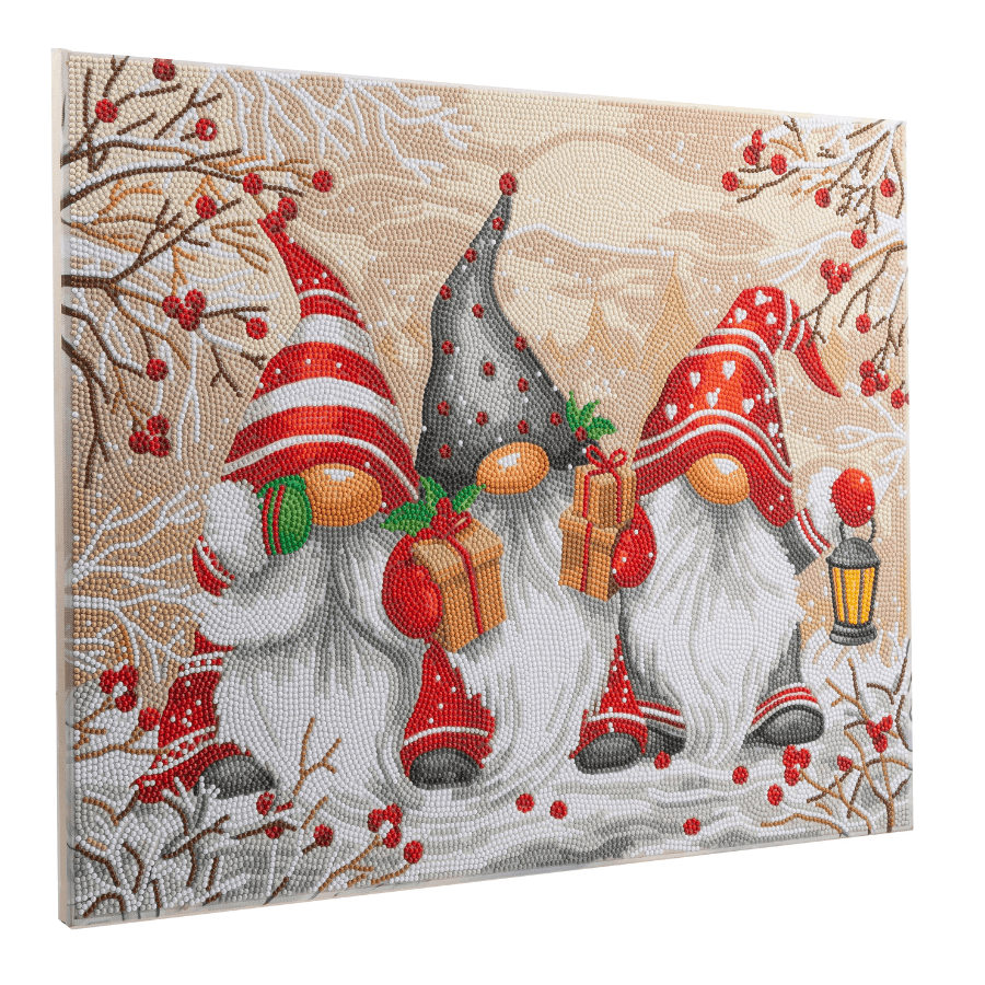 Festive Trio Crystal Art Framed Canvas Kit 50x40cm angle