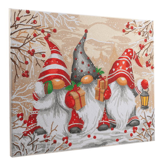 Festive Trio Crystal Art Framed Canvas Kit 50x40cm angle