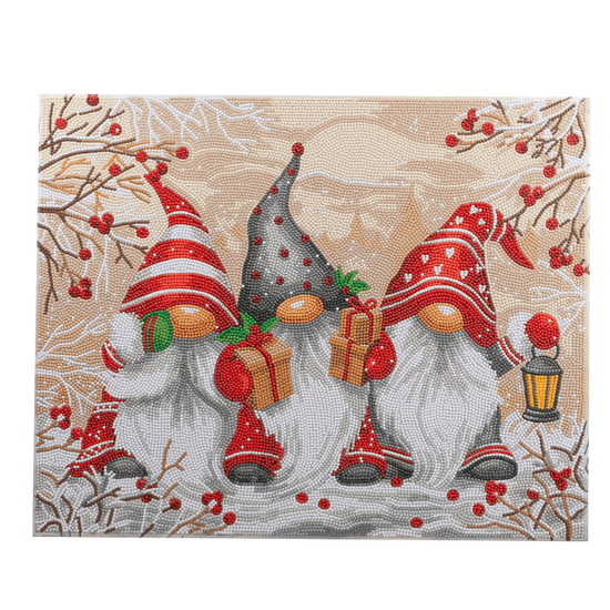 Festive Trio Crystal Art Framed Canvas Kit 50x40cm design