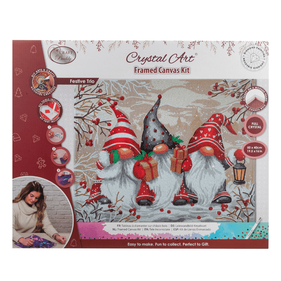 Festive Trio Crystal Art Framed Canvas Kit 50x40cm pack