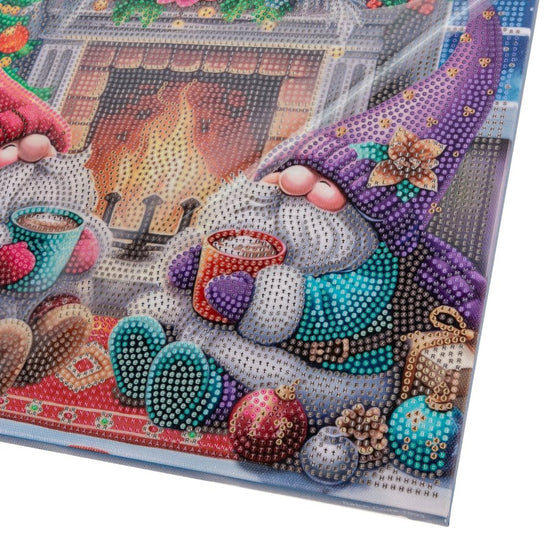 Fireside Cheer Framed Crystal Art Canvas Kit 30x30 3