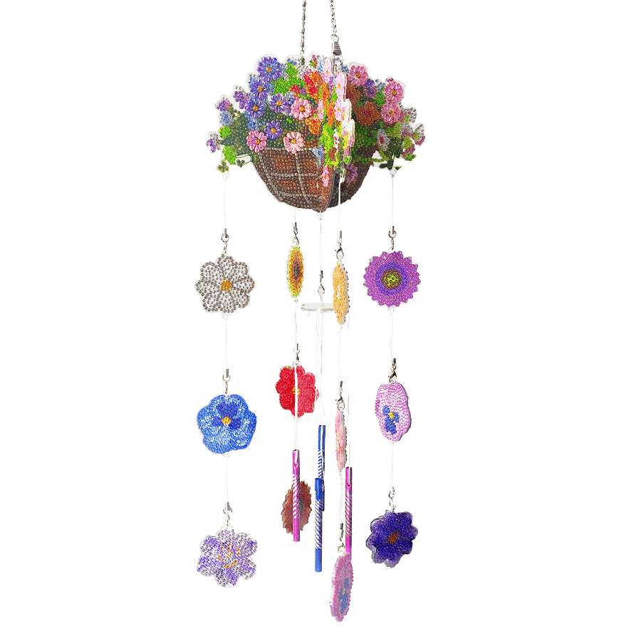 Flower Wind Chime Crystal Art Hanging Decoration finished