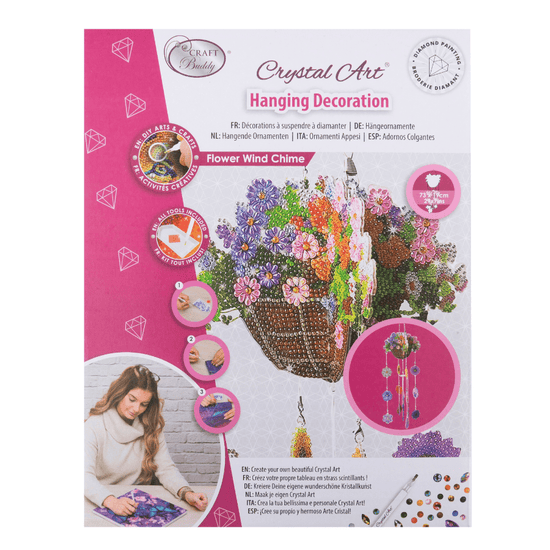 Flower Wind Chime Crystal Art Hanging Decoration pack