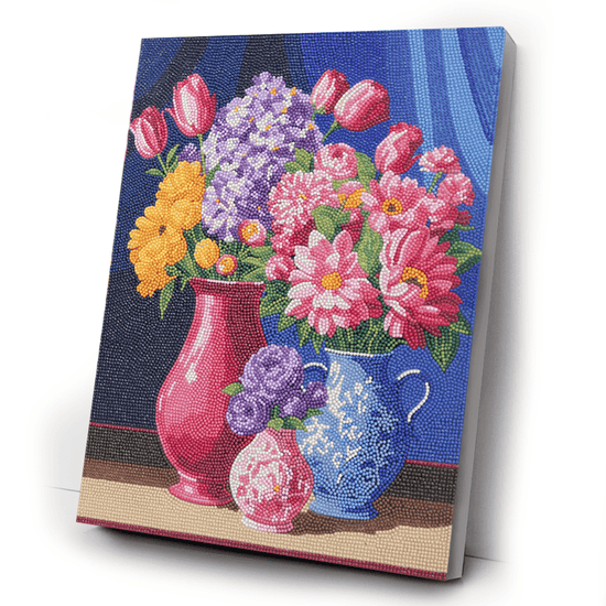 "Floral Set" Crystal Art Canvas Kit 35cmx45cm Set of 2