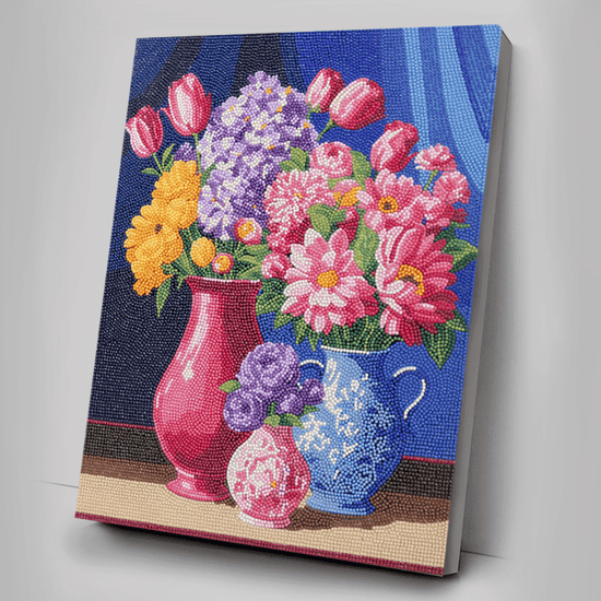 "Floral Set" Crystal Art Canvas Kit 35cmx45cm Set of 2