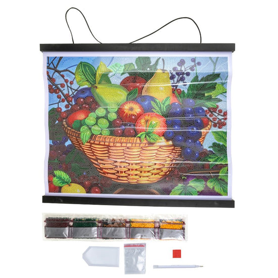 "Fruit" Crystal Art Scroll Kit Content