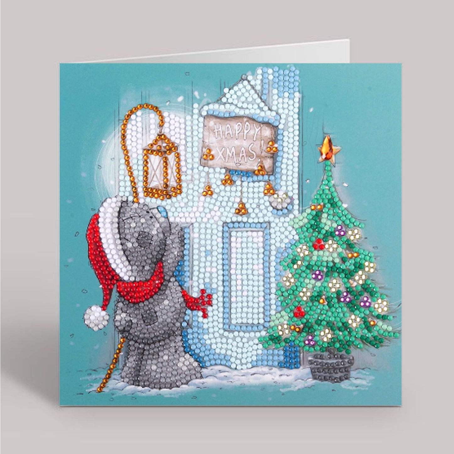 Happy Xmas Me To You Crystal Art Card Kit blue