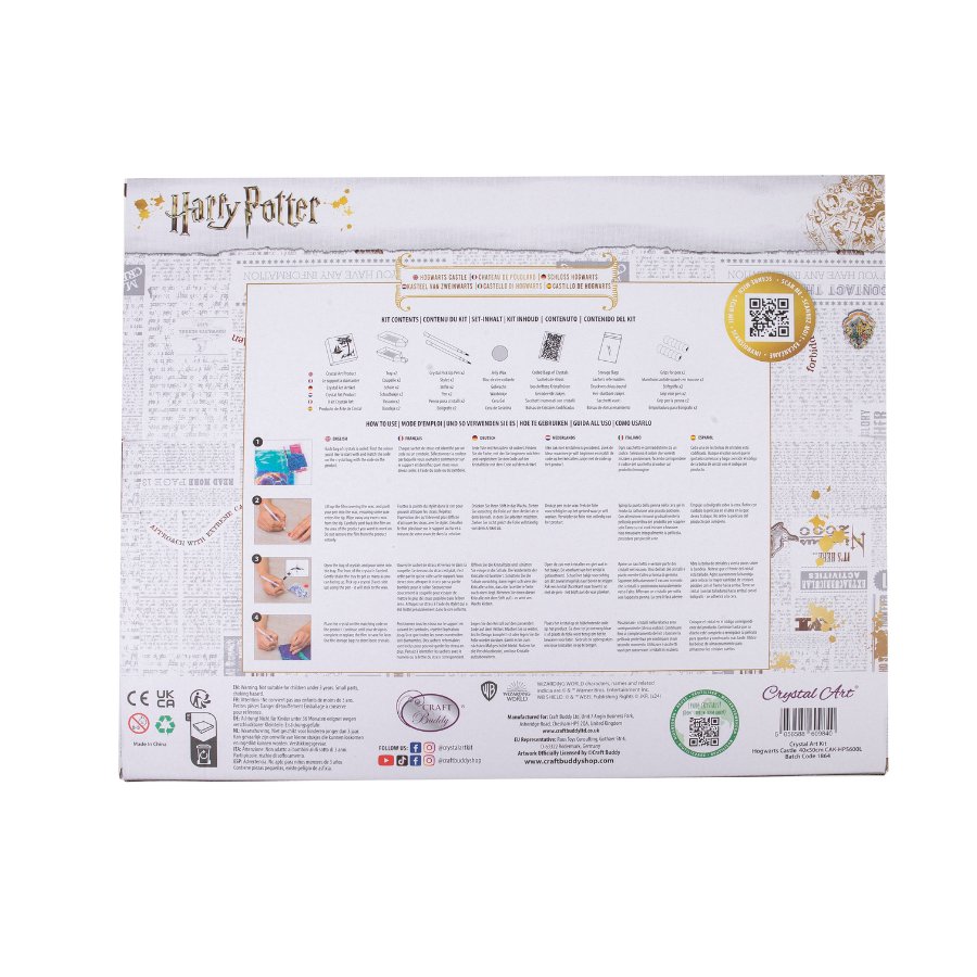 "Hogwarts Castle" Harry Potter Crystal Art Canvas Kit 40x50cm Back Packaging 