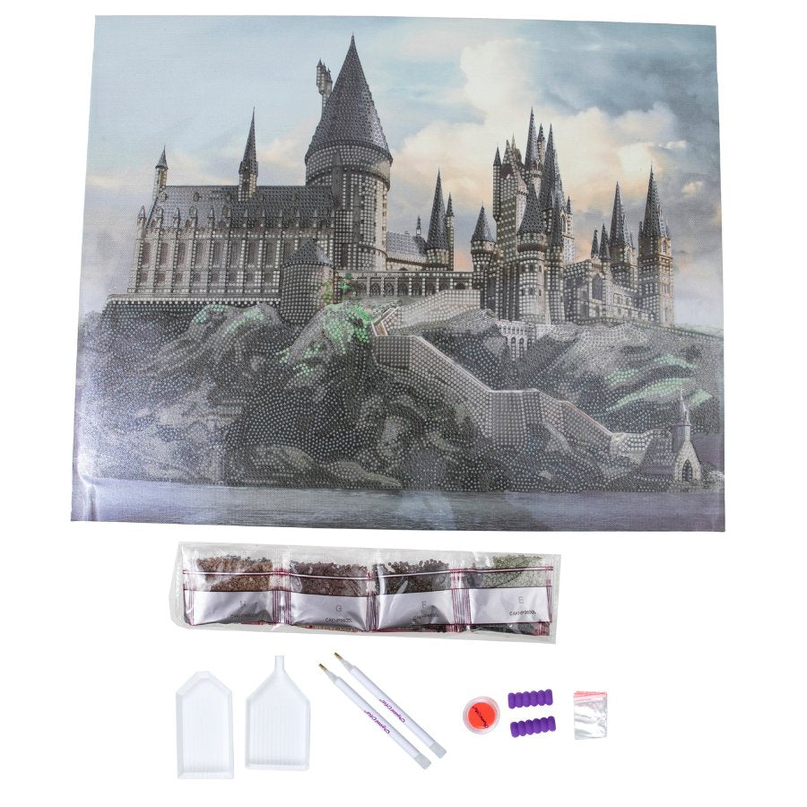 "Hogwarts Castle" Harry Potter Crystal Art Canvas Kit 40x50cm Content