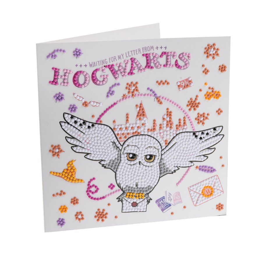 "Hogwarts & Hedwig" Harry Potter Crystal Art Card Front